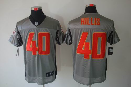  Nike Kansas City Chiefs 40 Peyton Hillis Elite NFL Grey Shadow Jerseys