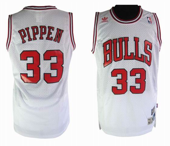 Adidas Chicago Bulls 33 Scottie Pippen White NBA Jerseys