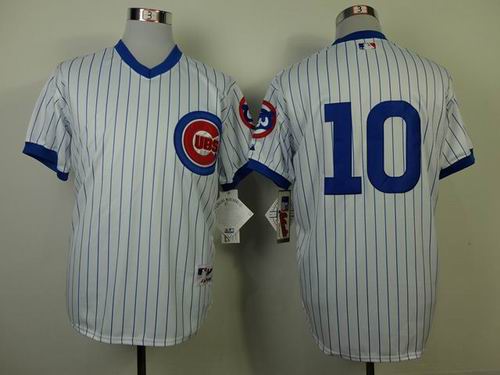 Chicago Cubs 10 Santo white blue stripe men baseball mlb Jersey