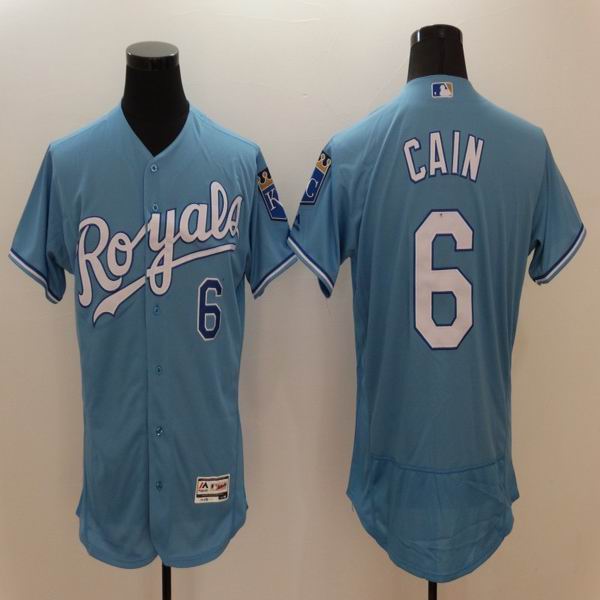 Kansas City Royals 6 Lorenzo Cain skyblue Flexbase Authentic Collection men baseball mlb Jersey