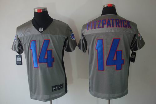 Nike Buffalo Bills 14 Ryan Fitzpatrick Elite NFL Grey Shadow Jerseys