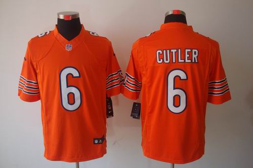 Nike Chicago Bears 6 Jay Cutler Limited Orange NFL Jerseys