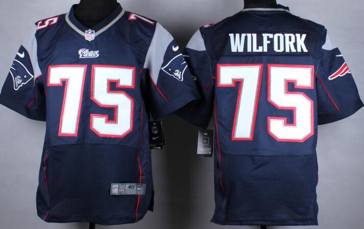 Nike New England Patriots 75 Vince Wilfork Elite blue NFL Jersey