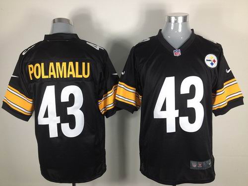 Nike Pittsburgh Steelers 43 Troy Polamalu black game football jerseys