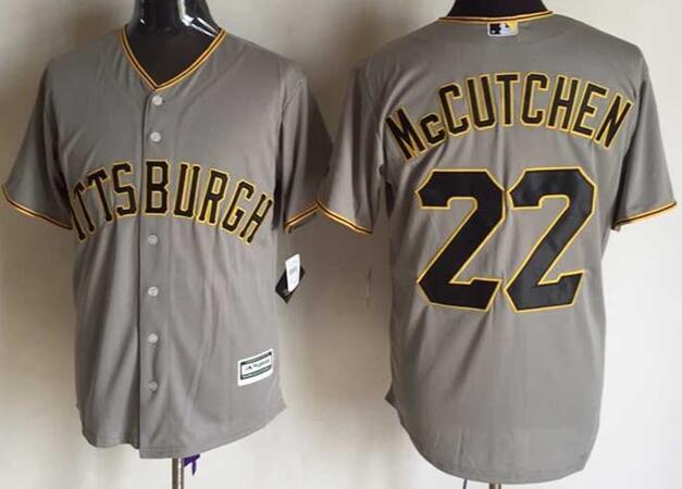 Pittsburgh Pirates 22 Andrew McCutchen grey baseball mlb jersey