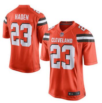 Men's Cleveland Browns Joe Haden Nike Orange Game Jersey