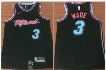 2018 New #3 Dwyane Wade Men's City Edition Basketball Jersey Black