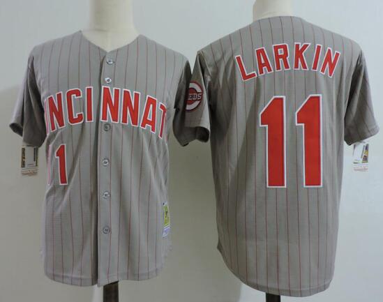 Men's Cincinnati Reds Barry Larkin Stripe Jersey