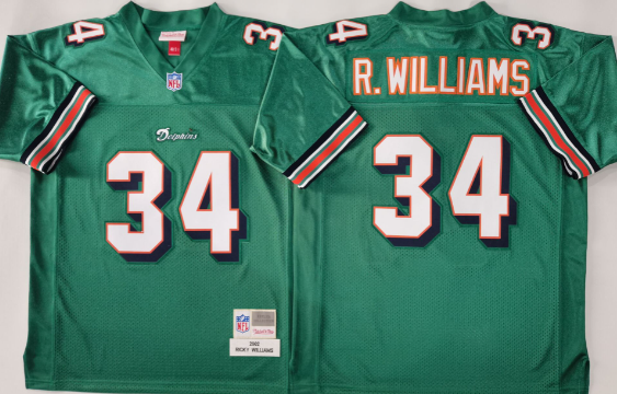 Miami Dolphins Green #34 R.WILLIAMS Stitched Men's Jersey