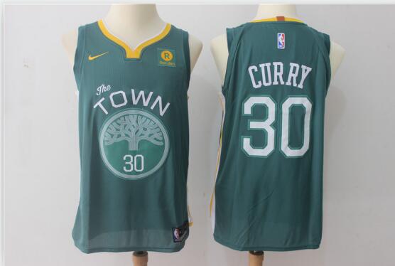 2017-2018 Season New Nike Nike Mens 30# Stephen Curry Basketball Jersey Green