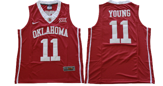 2018 NEW Oklahoma Sooners #11 Trae Young Red White Stitched NCAA College