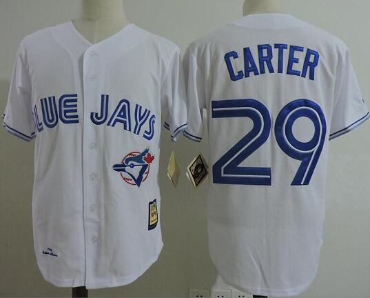 Toronto Blue Jays 29 Joe Carter White Throwback Baseball Jersey