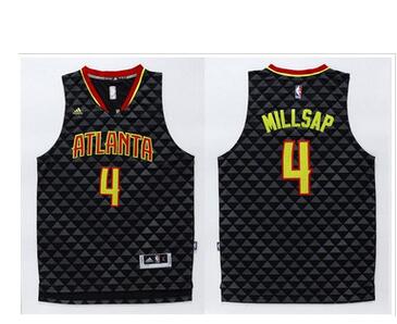 Atlanta Hawks #4 Paul Millsap Black Swingman Stitched NBA Jersey