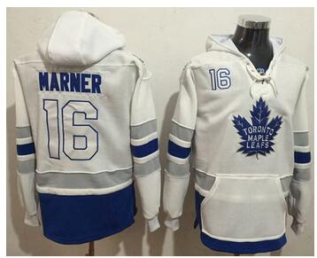 Maple Leafs #16 Mitchell Marner White Name & Number Pullover NHL Hoodie