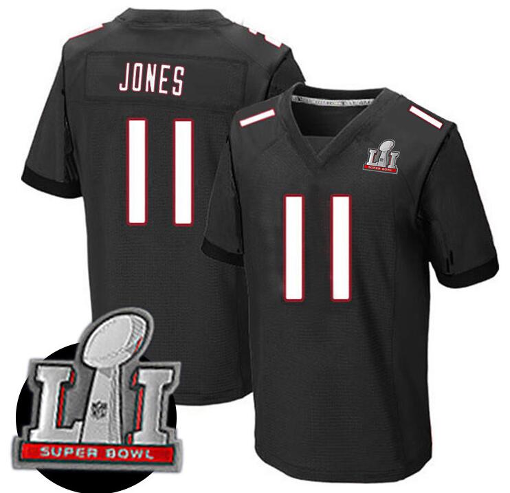 2017 Super bowl Patch LI #11 Julio Jones  Jersey Black