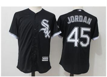 White Sox 45 Michael Jordan Black Cool Base Jersey