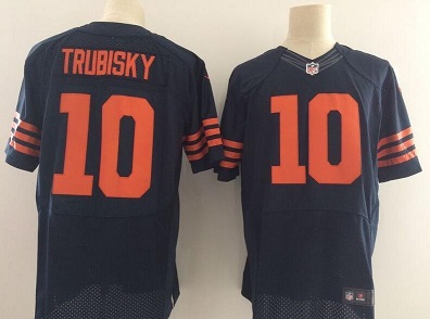 Men Stitched 10 Mitchell Trubisky Football Jersey-001