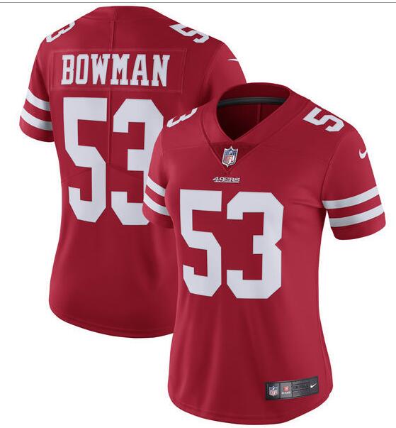 Nike Women San Francisco 49ers 53 NaVorro Bowman Red football Jersey