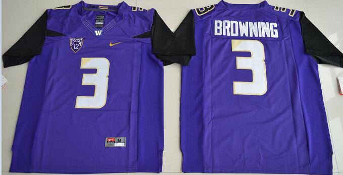 Men 2016 Washington Huskies Jake Browning 3 College Football Limited Jersey