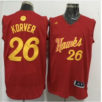 Hawks 26 Kyle Korver Red 2016 Christmas Day Swingman Jersey