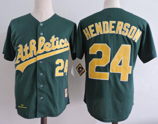 Mens Oakland Athletics HENDERSON 24 black MLB Jerseys