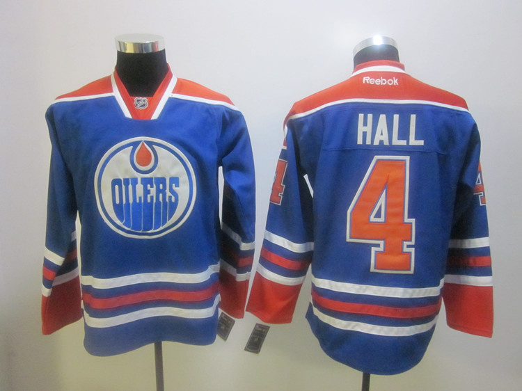 2012 Edmonton Oilers 4 HALL blue men nhl ice hockey  jerseys