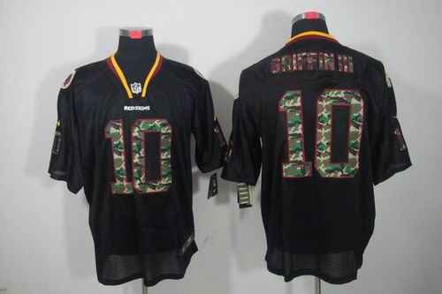 2012 Nike Washington Redskins 10 Robert Griffin III Elite Black Camo NFL Lights Out Jerseys