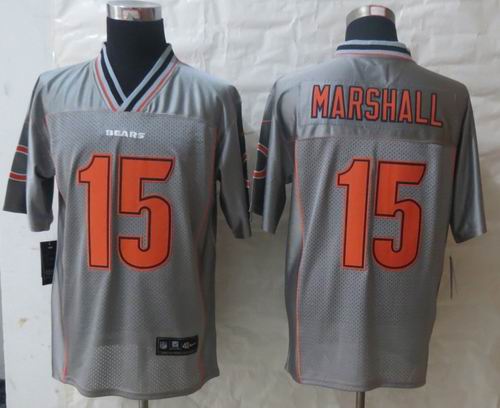 2013 NEW Nike Chicago Bears 15 Marshall Grey Vapor Elite Jerseys