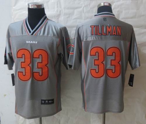 2013 NEW Nike Chicago Bears 33 Tillman Grey Vapor Elite Jerseys