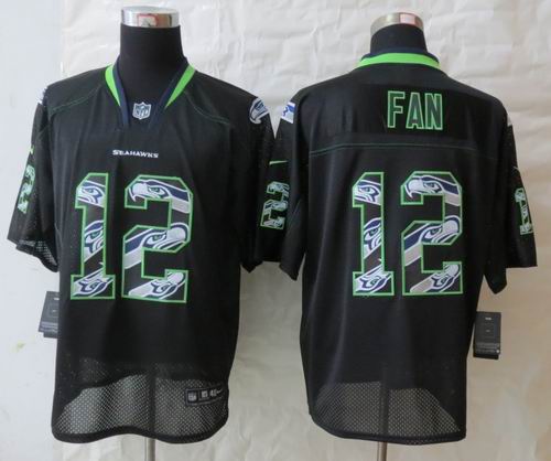 2013 New Nike Seattle Seahawks 12 Fan Lights Out Black Elite Jerseys