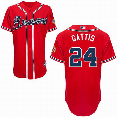 2014 Atlanta Braves GATTIS 24 Red  mlb basebal jerseys