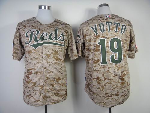 2014 Cincinnati Reds 19 VOTTO Camo men baseball mlb jerseys