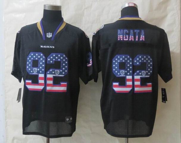 2014 New Nike Baltimore Ravens 92 Ngata USA Flag Fashion Black Elite Jerseys