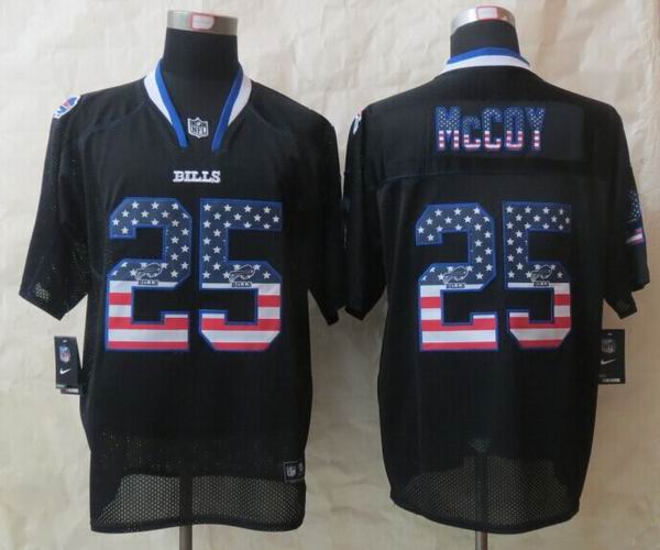 2014 New Nike Buffalo Bills 25 McCoy USA Flag Fashion Black Elite Jerseys