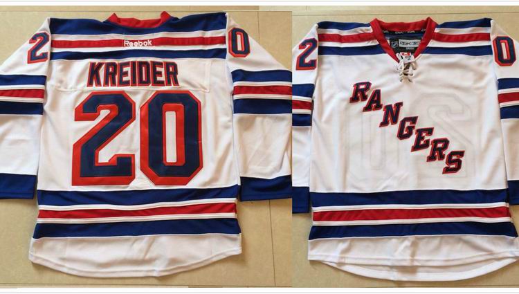 2014 New York Rangers 20 Chris Kreider white nhl ice hockey  jerseys