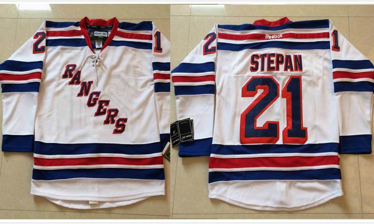 2014 New York Rangers 21 Derek Stepan white nhl ice hockey  jerseys