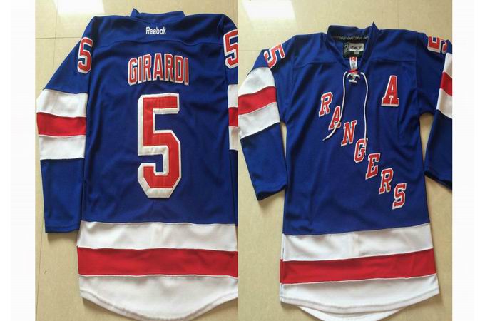 2014 New York Rangers 5 Dan Girardi Blue nhl ice hockey  jerseys