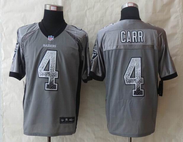 2014 Nike Okaland Raiders 4 Carr Drift Fashion Grey Elite Jerseys