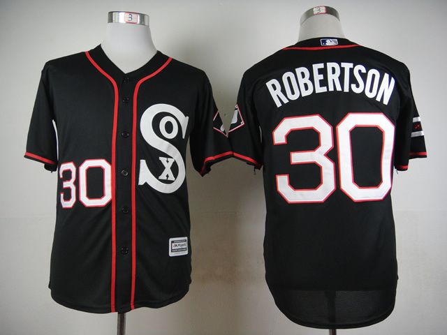 2015 Chicago White Sox 30 David Robertson black men baseball mlb jersey