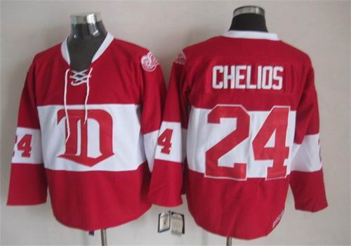 2015 Detroit Red Wings 24 Chris Chelios red men ice hockey nhl jerseys