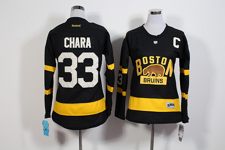 2015 NHL Boston Bruins 33# Zdeno Chara Black women ice hockey Jersey