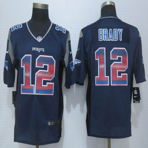 2015 New Nike New England Patriots 12 Brady Navy Blue Strobe Limited Jersey