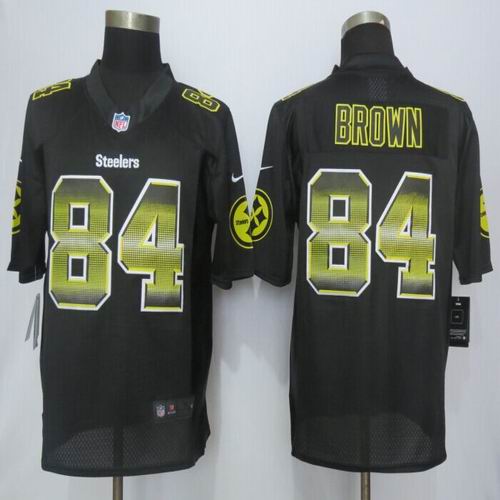 2015 New Nike Pittsburgh Steelers 84 Brown Black Strobe Limited Jersey