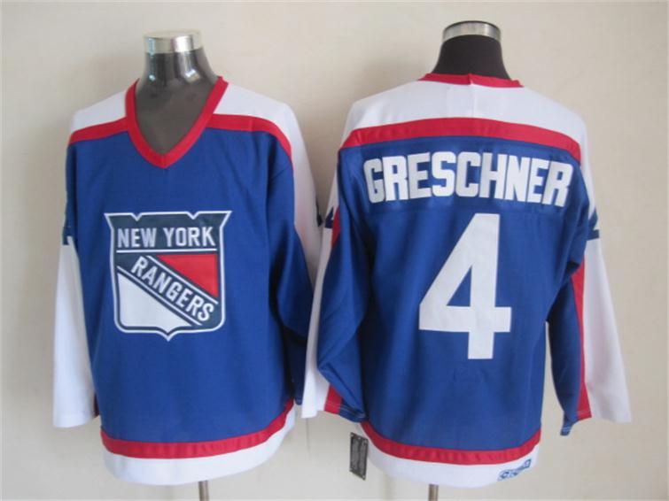 2015 New York Rangers 4 Ron Greschner Blue new nhl ice hockey  jerseys