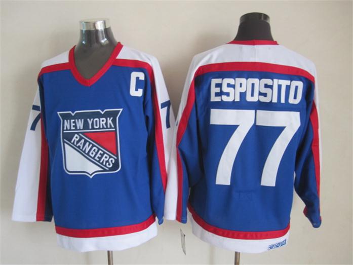 2015 New York Rangers 77 Espositd Blue CCM nhl ice hockey  jerseys