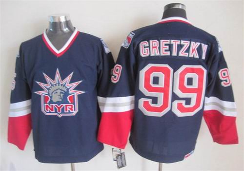 2015 New York Rangers Wayne Gretzky 99 blue nhl ice hockey  jerseys