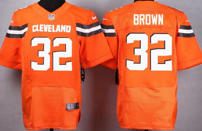 2015 Nike Cleveland Browns 32 Jim Brown orange elite nfl jersey