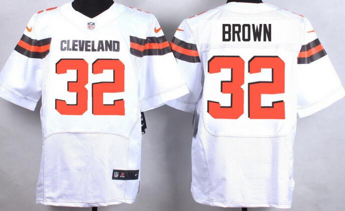 2015 Nike Cleveland Browns 32 Jim Brown white elite nfl jersey