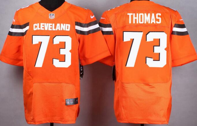 2015 Nike Cleveland Browns 73 Toe Thomas elite orange Football Jerseys