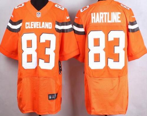 2015 Nike Cleveland Browns 83 HBrian Hartline elite Orange NFL Jerseys